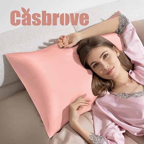 Miniatura 135 de Funda de almohada de seda para cabello y piel, de seda de morera, suave, transpirable, lisa de ambos lados, de seda natural, con cremallera, 1 Azul