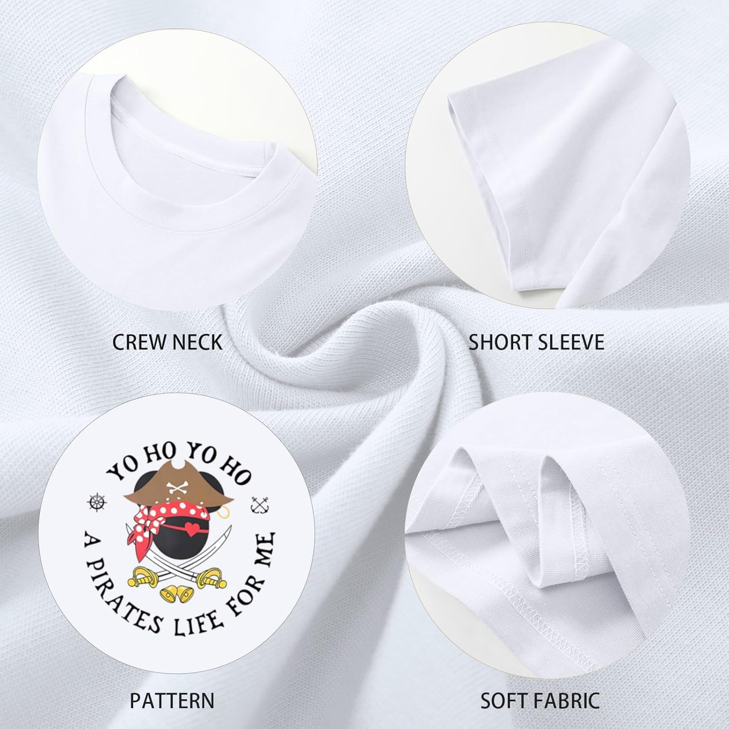 Pirate Shirt Women Cruise Shirts Yo Ho Yo Ho A Pirates Life for Me Graphic Tees Family Vintage Tshirts Casual Tops - Image 6