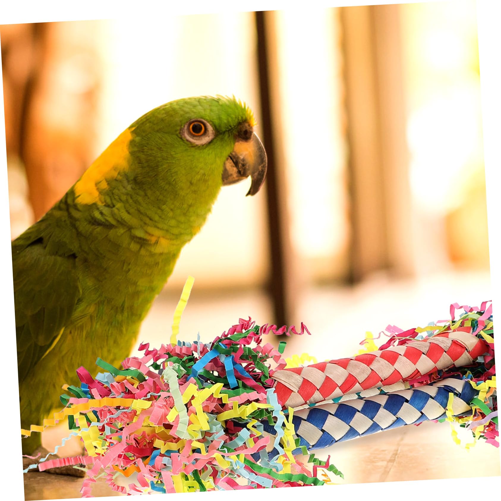 COLLBATH 3pièces Jouet à Mâcher pour Oiseaux Accessoire De Décoration pour Cage à Oiseaux Jouet Amusant pour Perruches Et Perroquets Stimule Activité Émotionnelle Et Physique