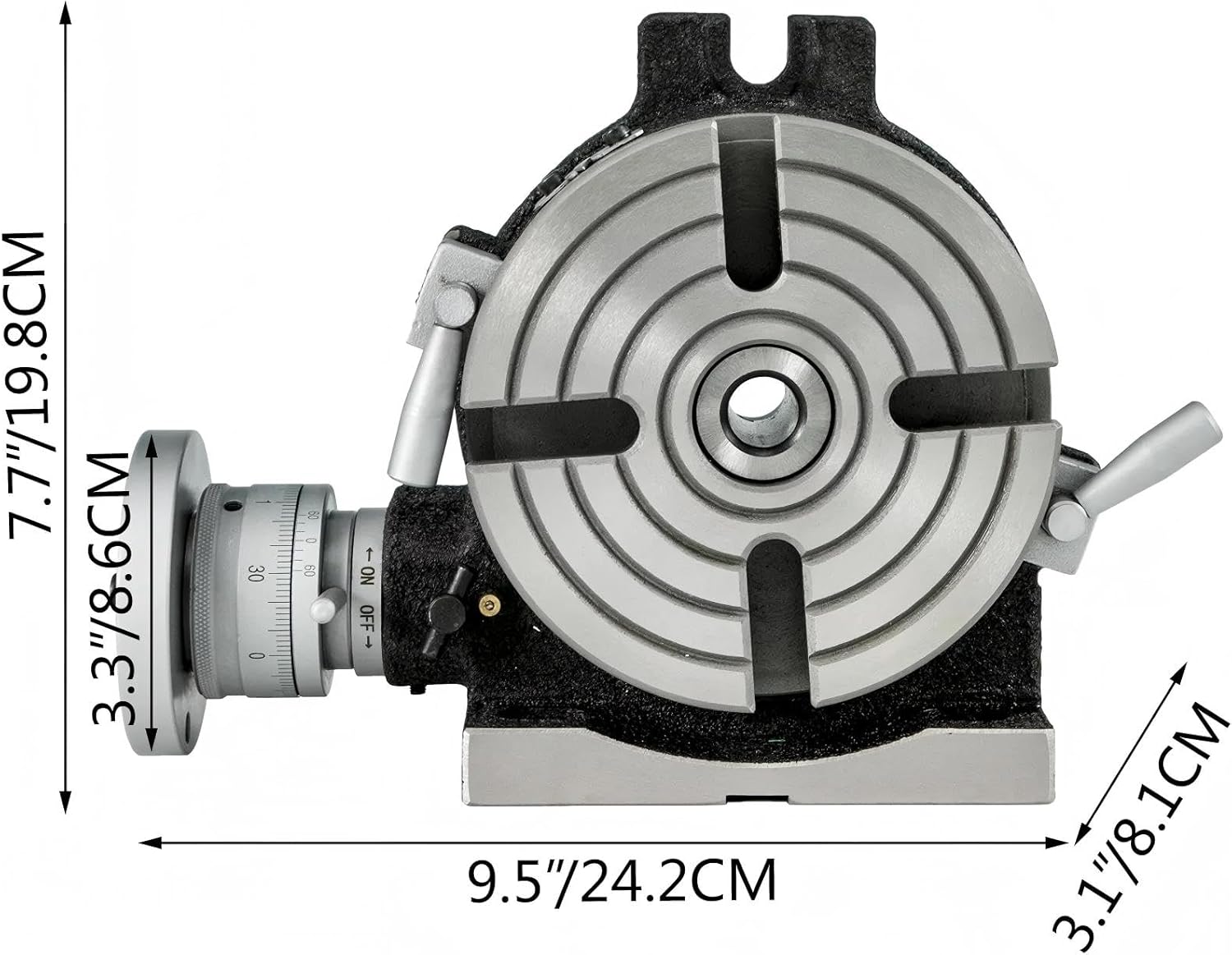 6inch Rotary Table for Milling Machine with Horizontal & Vertical 4 Slots, MT-2 Rotary Table for Milling with Indexing Plate Set for Precision Milling Drilling (6 inch)
