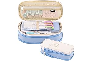 Light Blue Large Capacity Pencil Pouch