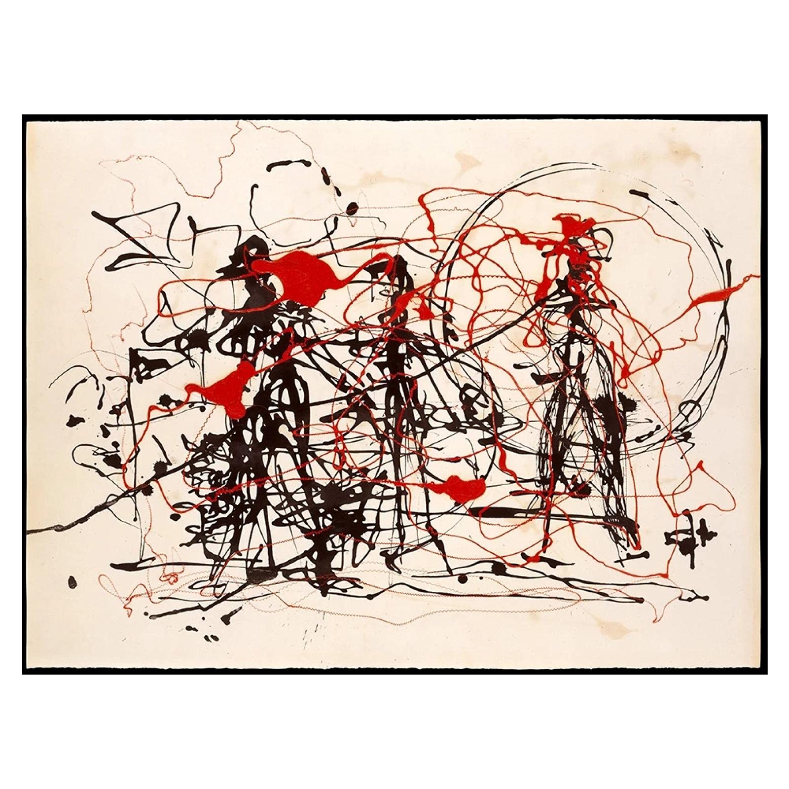 Zhaoyang Art Inner Frame Abstract Expressionism Essay By Jackson Pollock Canvas Print Painting Modern Art Picture For Wall Decor Home Decoration 60X105cm(24X42in) Innerframe