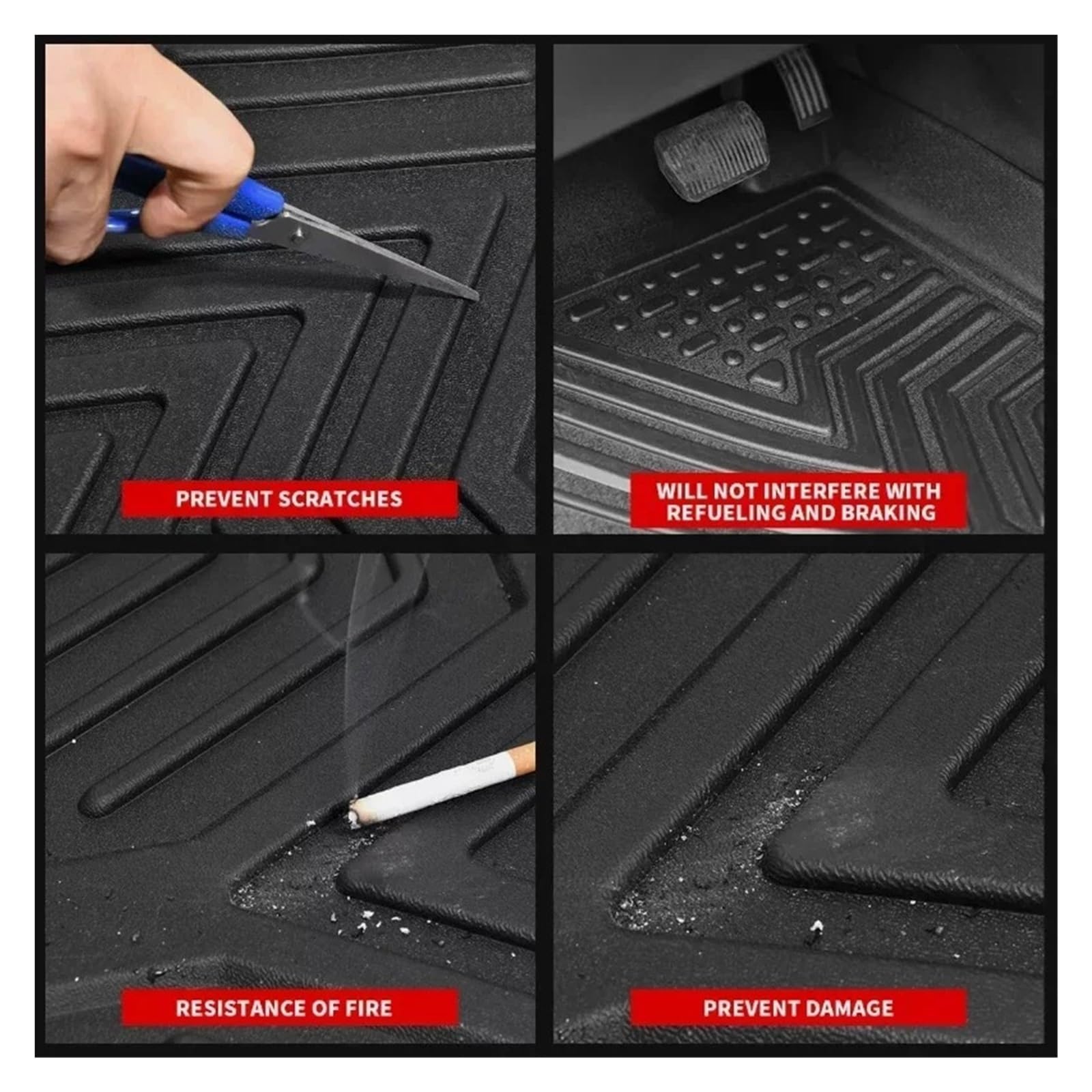 Kofferraumwanne Für ZEEKR 7X 2024 2025 LHD Auto Boden Matte TPE Sitz Zurück Stamm Matte Stamm Teppiche Teppiche Schutzfrachtmatte(Carbon Fiber)