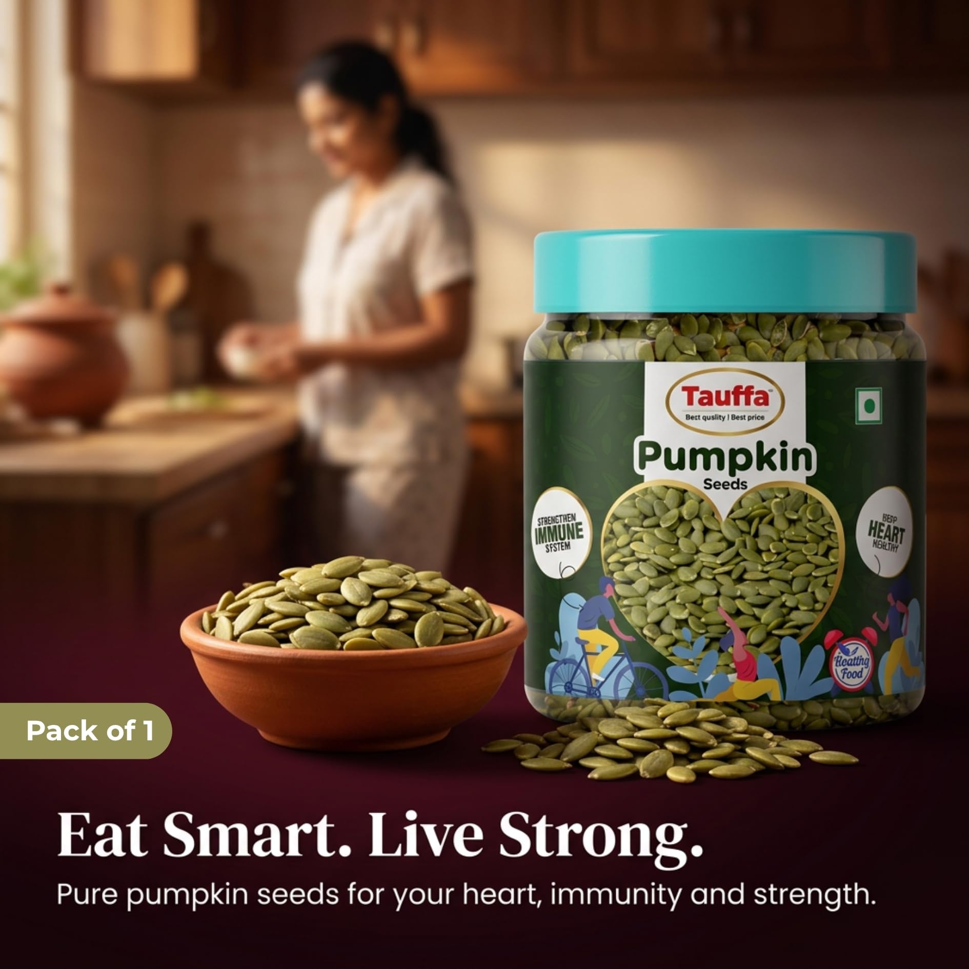 Tauffa Premium Raw Pumpkin Seeds 250g | AAA Grade Kaddu Beej | Handpicked Unroasted Seeds for Eating | High in Protein & Fibre | Healthy Snack 3