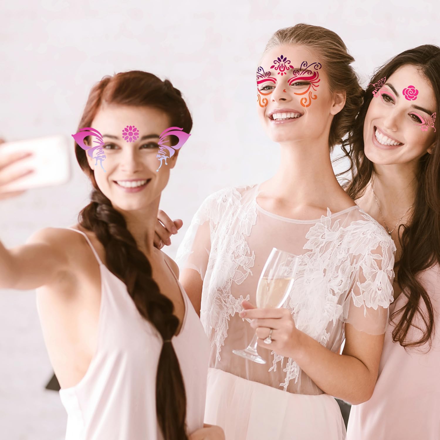 32 Pcs Reusable Face & Body Paint Stencils Kit, Face Tattoo Painting Templates for Kids Face Painting, Party Makeup, Holiday Tattoo Stencils, DIY Art Designs with Hollow-out Patterns (32Pcs-Mix1) - Image 6