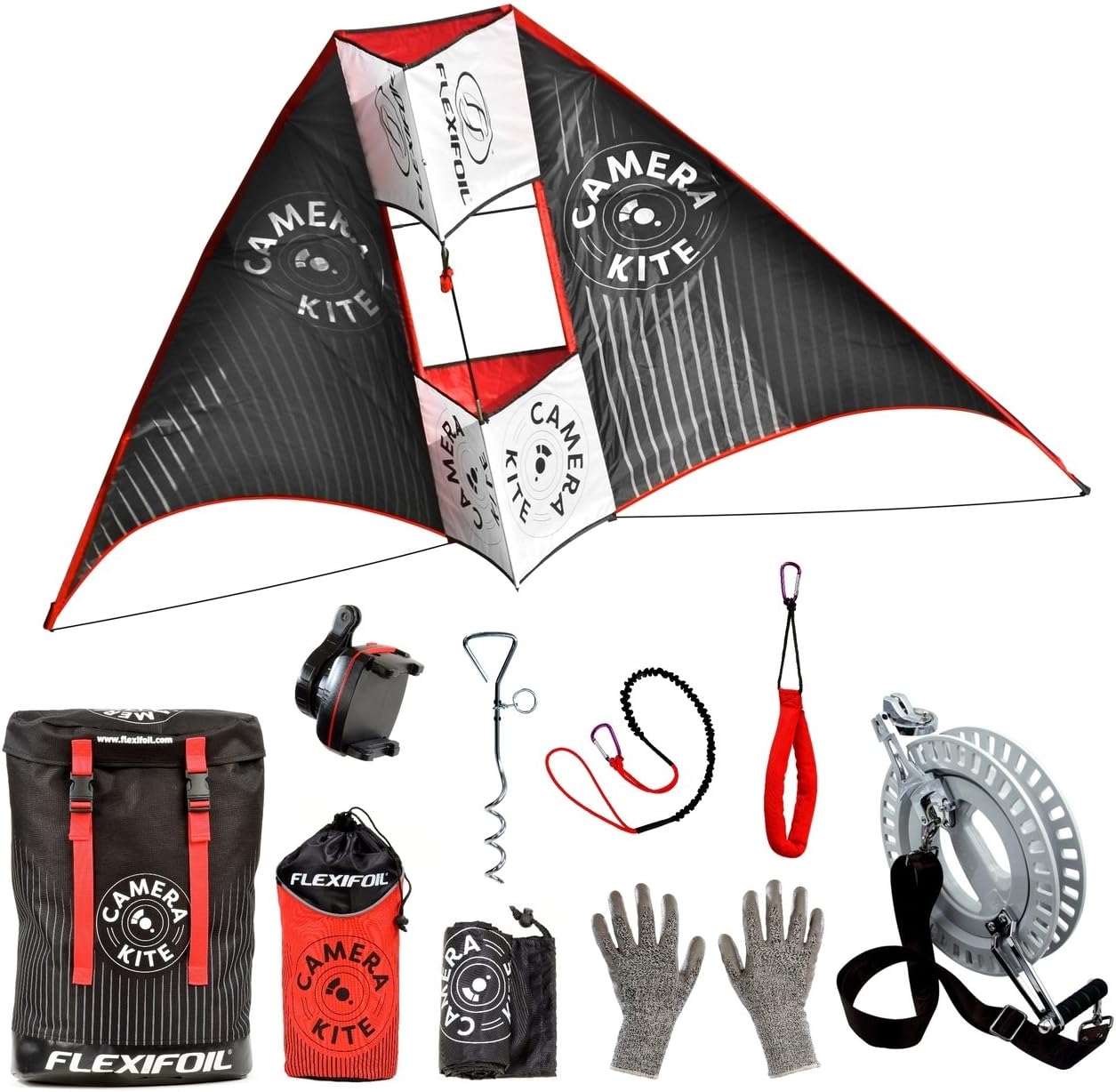 1.6m Wide Camera Kite for Action Camera or Smartphone. by World Record Winning Kite Designer - Safe, Strong, Reliable and Durable Family Outdoor Beach Activities for Adults and Teens