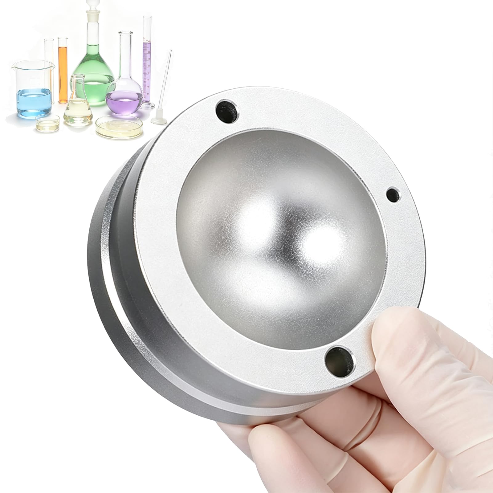 COYEUX Aluminiowy blok grzewczy do kolby okrągłodennej, metalowy grzejnik laboratoryjny, moduł do kąpieli suchej do 25 ml - 2000 ml, do przetwarzania próbek, laboratorium chemicznego wanny grzewcze 50