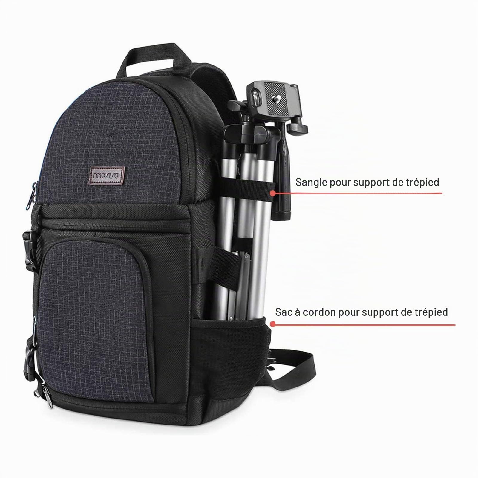 MOSISO Sac à Bandoulière Appareil Photo,DSLR/SLR/Sans Miroir Photographie Caméra,Sac à Dos Appareil Photo Antichoc avec Inserts Modulaires Amovibles Compatible avec Canon/Nikon/Sony/Fuji,Noir