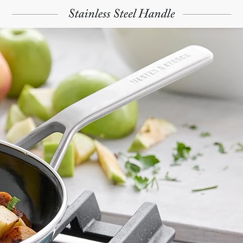 Miniatura 5 de Merten & Storck Utensilios de cocina esmaltados con núcleo de acero hecho a mano europea, sartén de 9.5 pulgadas, sin inducción, PFAS y PTFE, apto