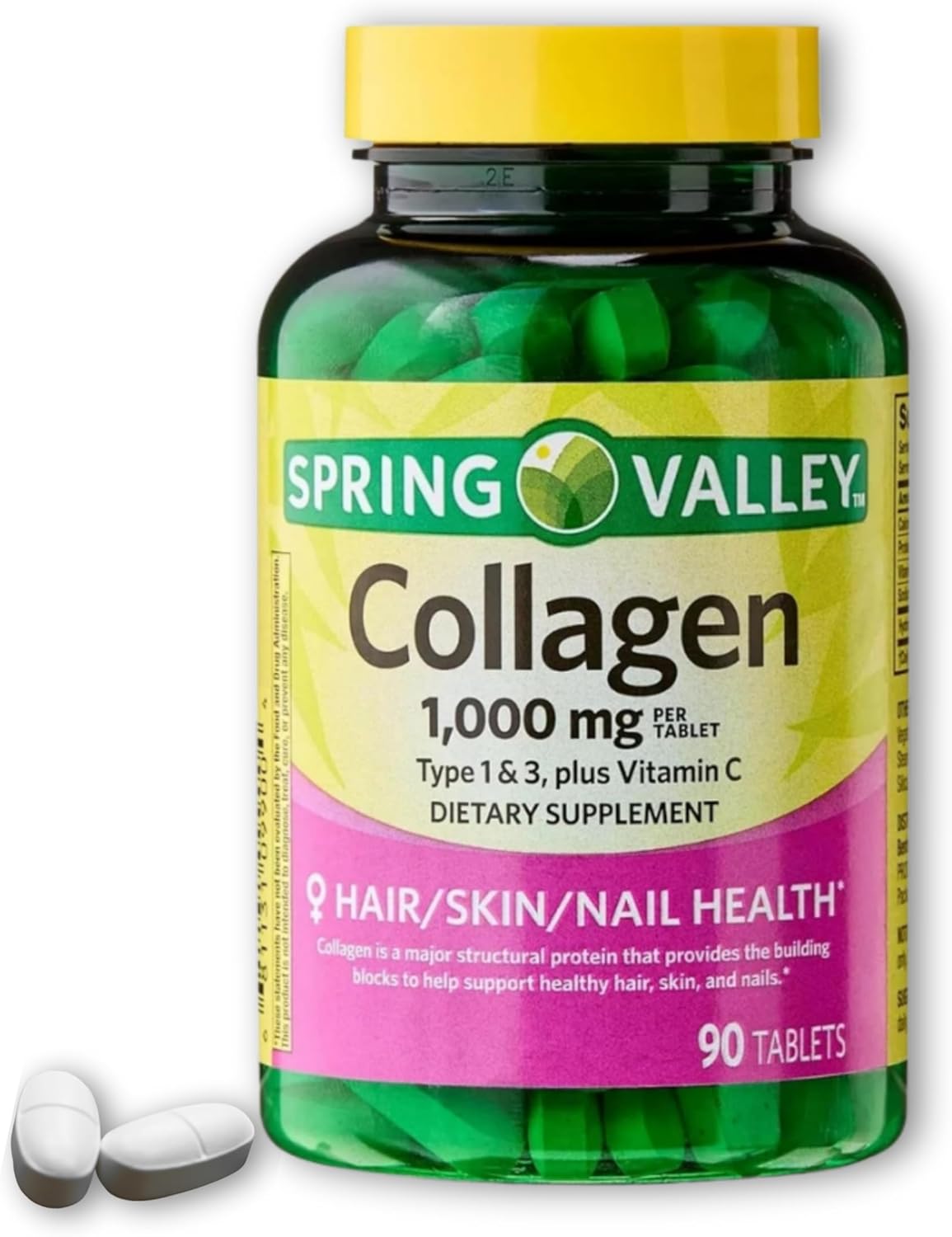 Collagen Plus Vitamin C- Tablets 1000mg Hair Skin and Nails, 90ct (Pack of 1), Boxed by Fusion Shop Store