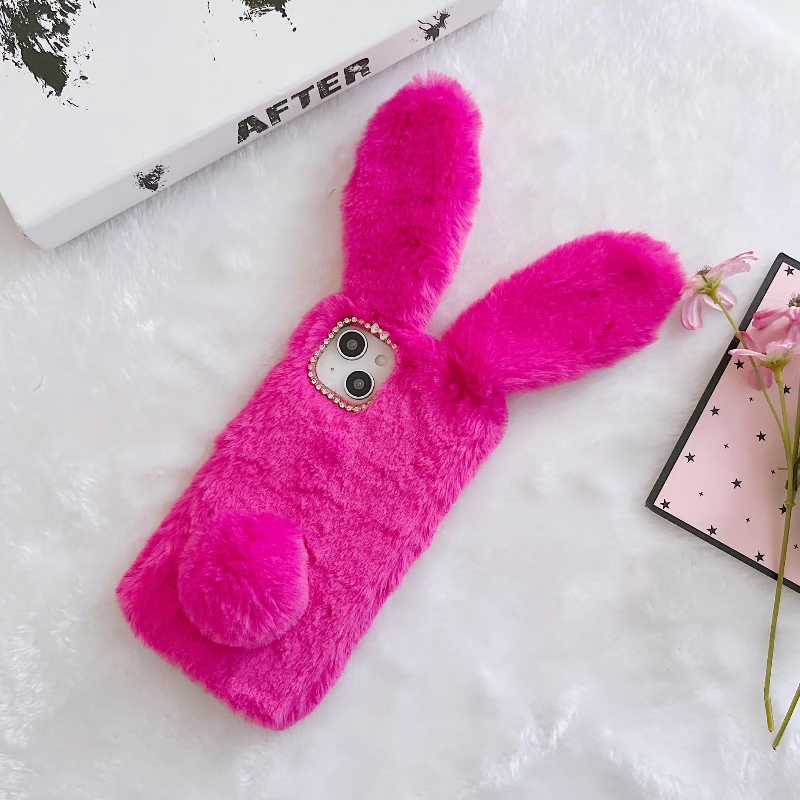 Nadoli Coque Xiaomi Redmi 9T - Housse Douce Oreilles De Lapin, Fausse Fourrure, Protection Anti-choc, Marron