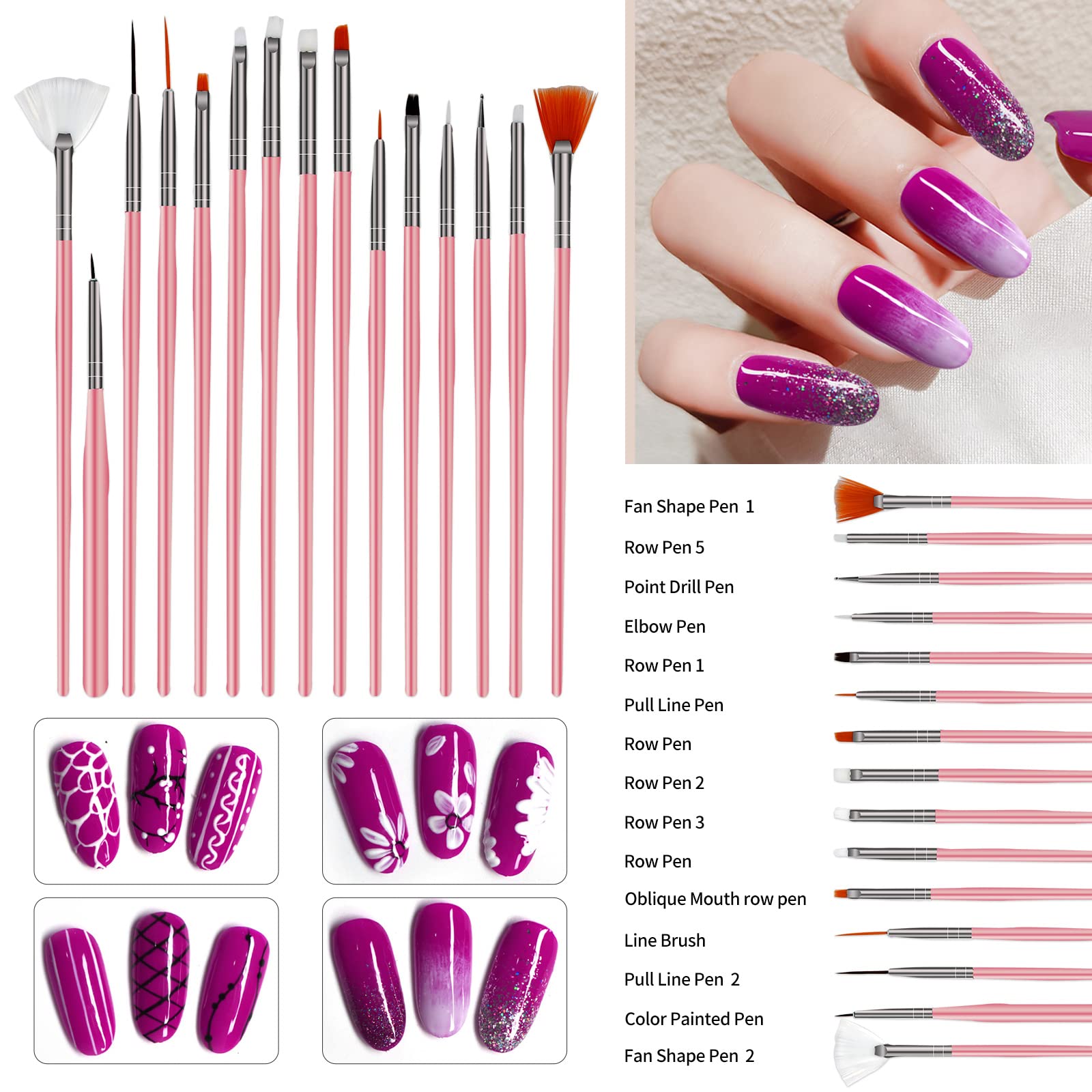LNWPYH Nail kit,180W Nail Gel Dryer Lamp,Portable USB Electric