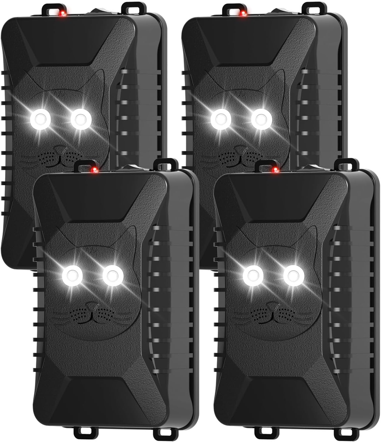 Ultrasonic Rodent Repellent for Car Engine,Rat Repellent Car Rodent Repeller Under Hood, Battery Operated Mouse Deterrent with Flashing Lights,Keep Mice Rats Out of Garage Outdoors Indoors,4 Pack