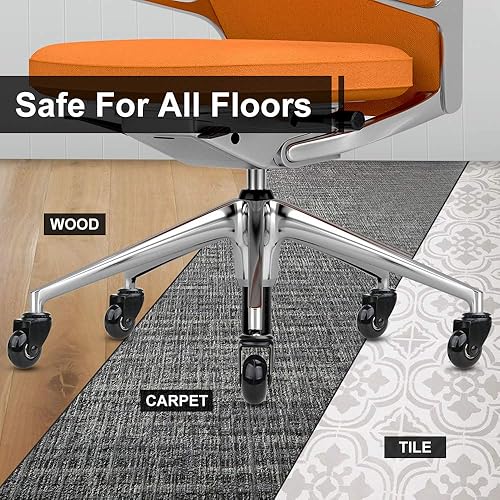 Miniatura 10 de 8T8 Ruedas giratorias para silla de 2 pulgadas, rodamiento suave y silencioso, ruedas de repuesto resistentes para silla de escritorio de oficina,