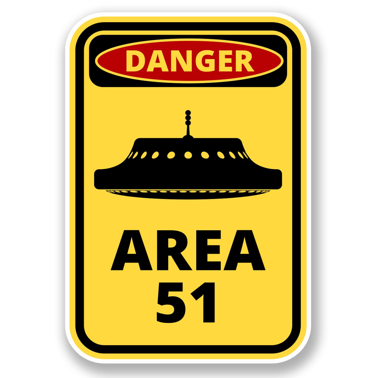 Destinationvinyl Multi 2 X 10Cm Danger Area 51 Vinyl Sticker Laptop Car Ufo Alien Nevada Usa #6422 (7Cm Wide X 10Cm Tall)