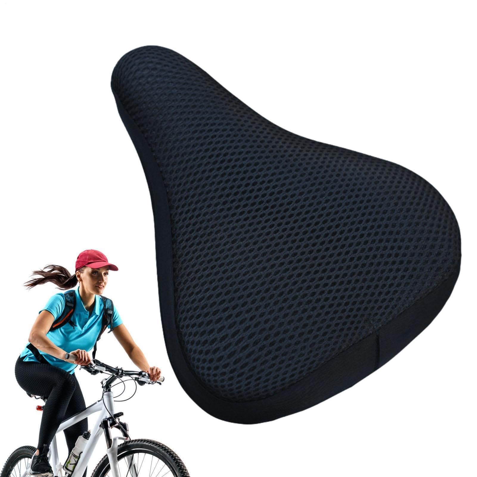 Fahrradsitzkissen – 9.06 Zoll Ergonomisches Fahrradsitz Kissen | Netzgewebe Fahrradsitz Bezug – Atmungsaktives Rutschfestes Gepolstertes Sitzkissen mit Wärmeisolierung für Komfortable Lange Radtouren