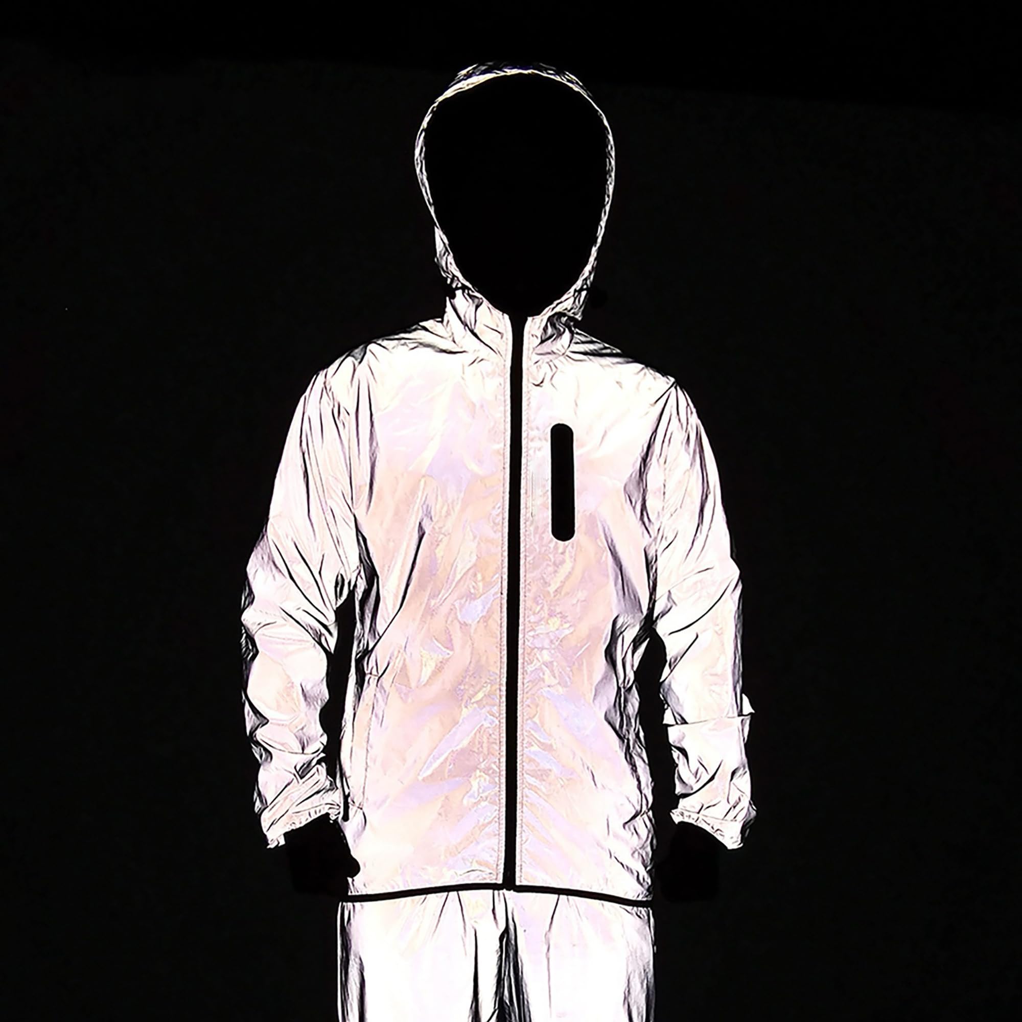 Chaqueta Reflectante Ropa de Ciclismo para Hombres mujeres, Impermeable Cortavientos, Deportes al Aire Libre Chaqueta con Capucha para ciclismo MTB, correr y uso diario