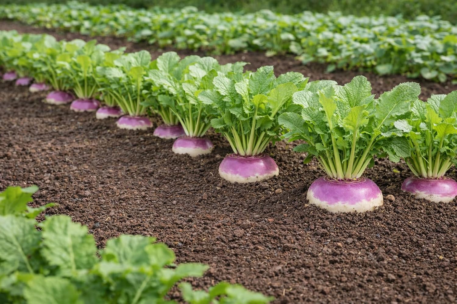 Purple Top White Globe Turnip Seeds – Round White Roots with Purple Crown, Everyday Kitchen Use, In-Ground, Raised Bed & Container Gardens