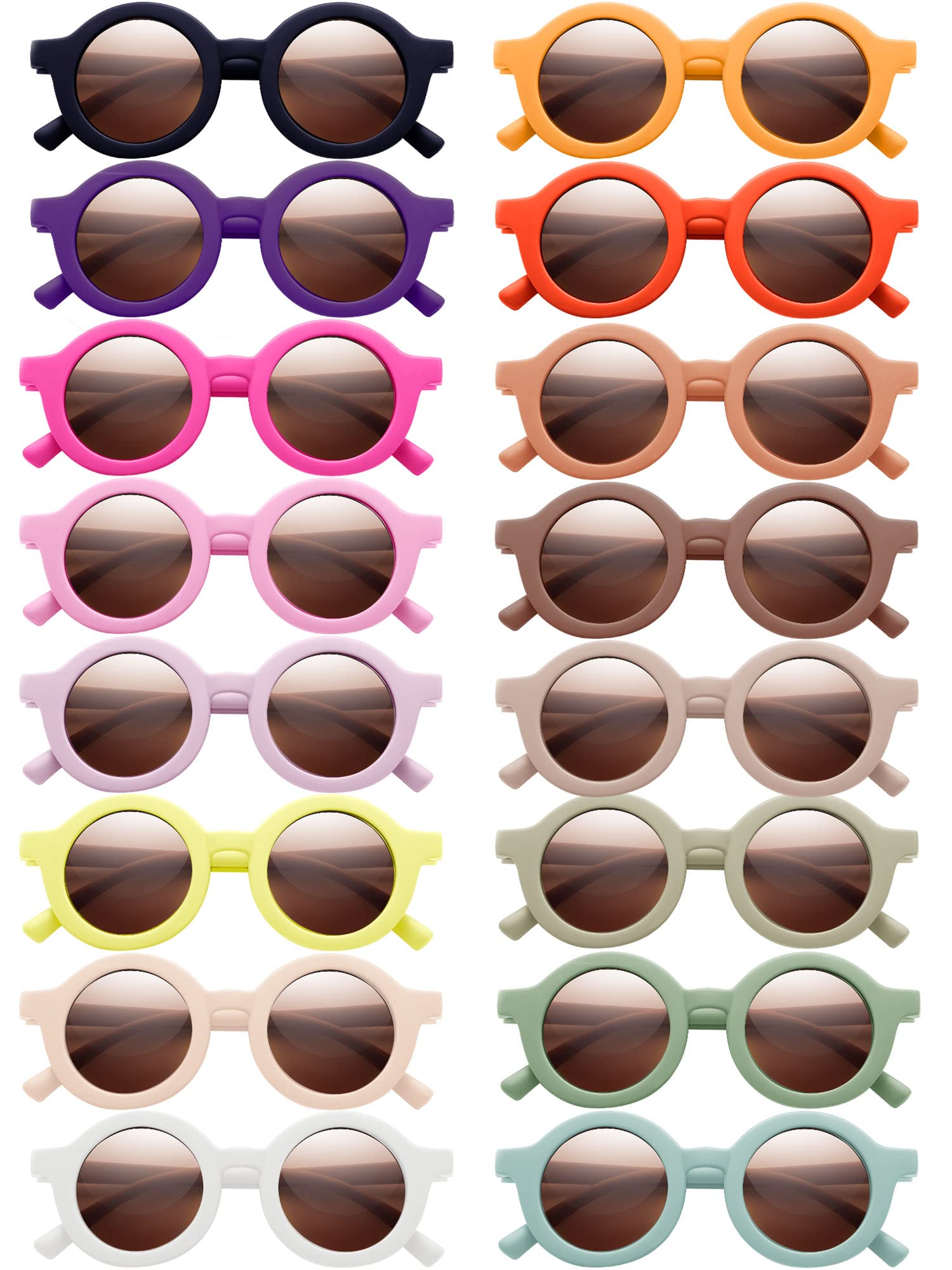 Frienda16 Pairs Toddler Sunglasses Cute Round Sunglasses Bulk Toddler  Glasses for Kids Boys Girls Beach Outdoor Sport