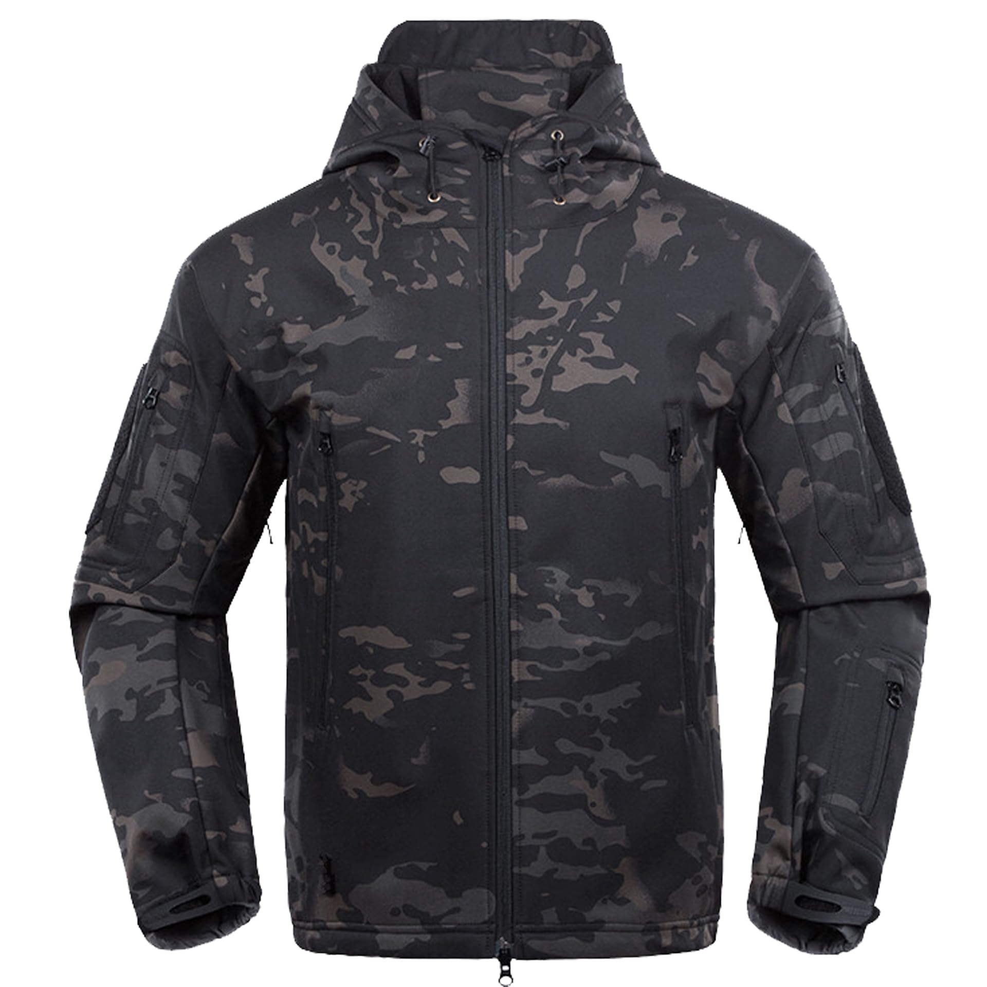 Kelmon Uomo Tattico Softshell Giacca Multifunzionale Outdoor Camouflage Militare Pile Fodera Impermeabile Antivento Calda Cappuccio Cappotto