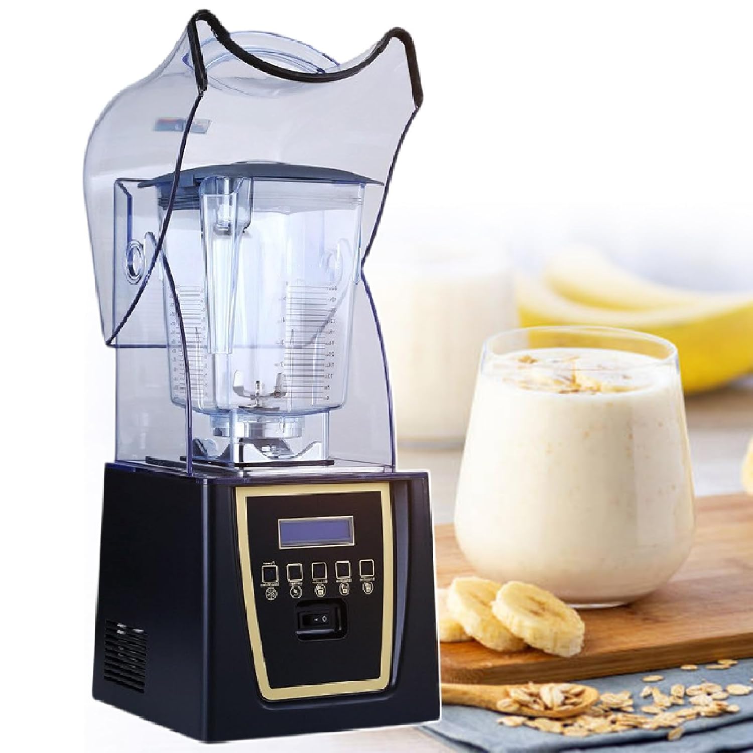1800W Smoothies Blender Commercial Blender 4 Preset Speeds for Smoothies Ice Crush Shakes 110v