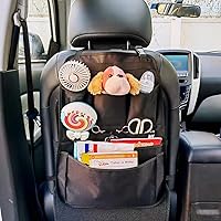 Vista 2 de Organizador de respaldo de asiento de automóvil, almacenamiento para asiento trasero de automóvil con múltiples bolsillos, bolsillo colgante