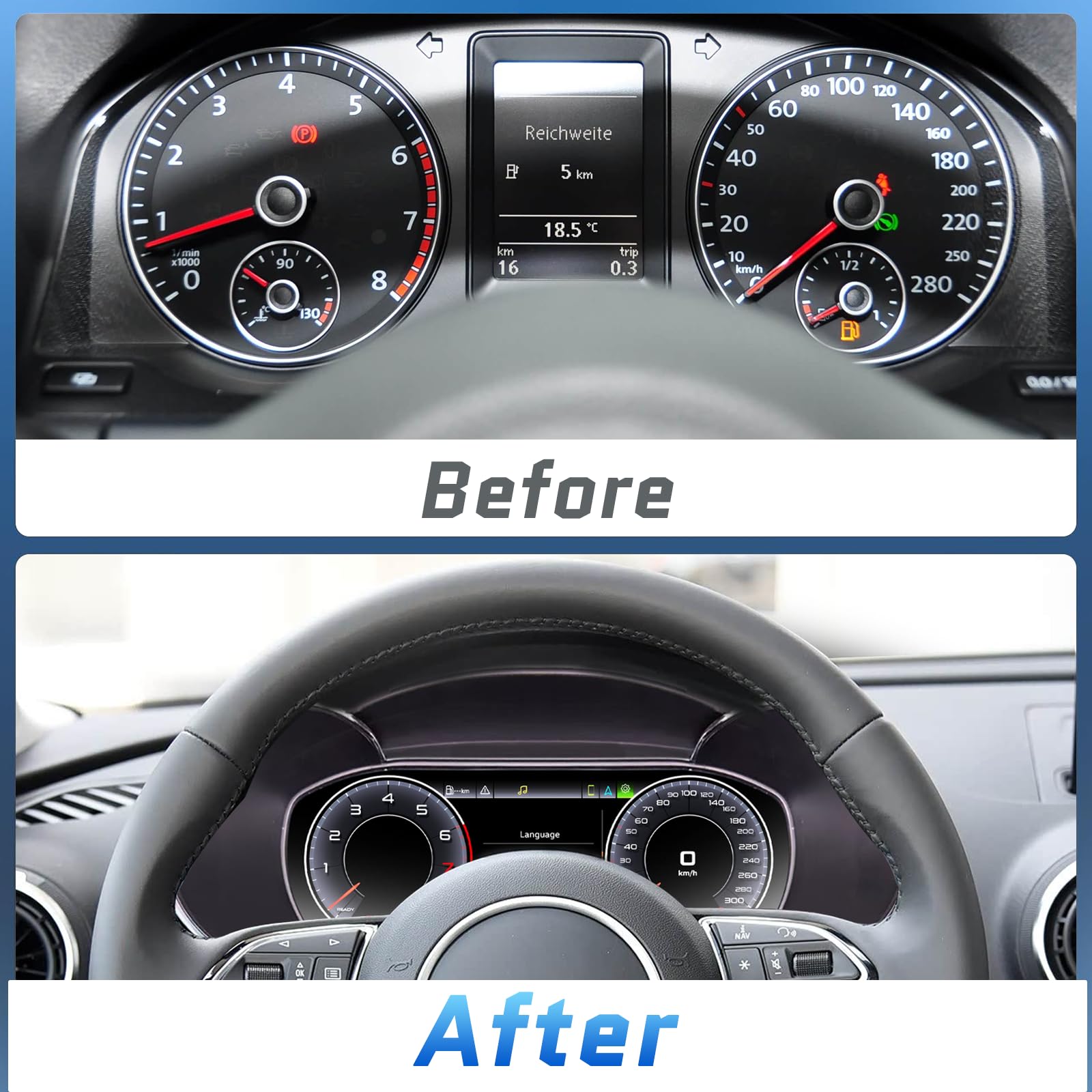 12,3 pulgadas digital combinado instrumento para Audi Q5 2010-2018, reemplazo de velocímetro digital combinado instrumento, reemplazo de clúster, salpicadero digital – FAA