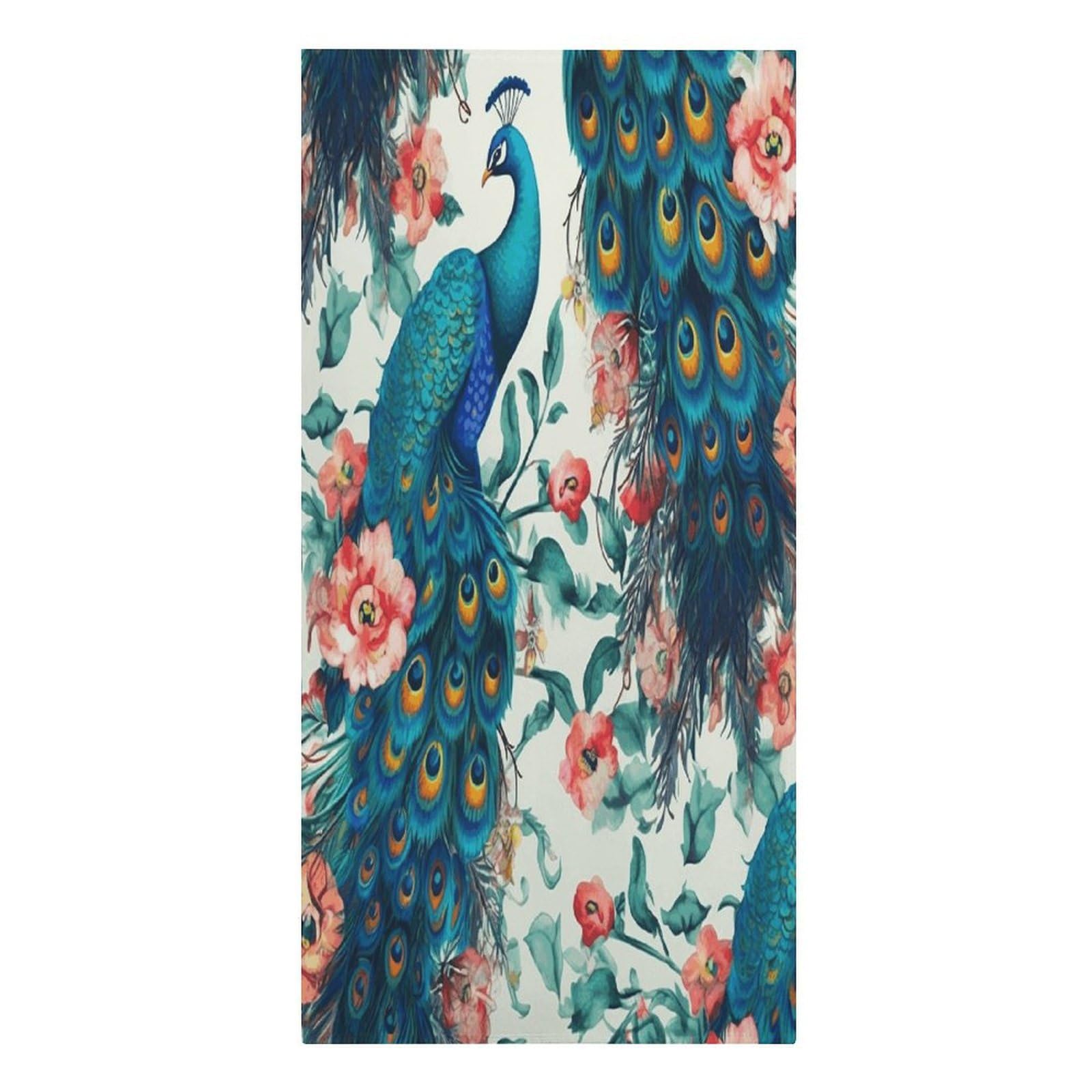 FodPand Beautiful Peacock Flowers Beach Towels Super Absorbent Bath Towel Oversized Microfiber Towel Soft Beach Blanket Fashon Quick Dry Travel Towels for Beach Bathroom Pool Adult 30" X 61"