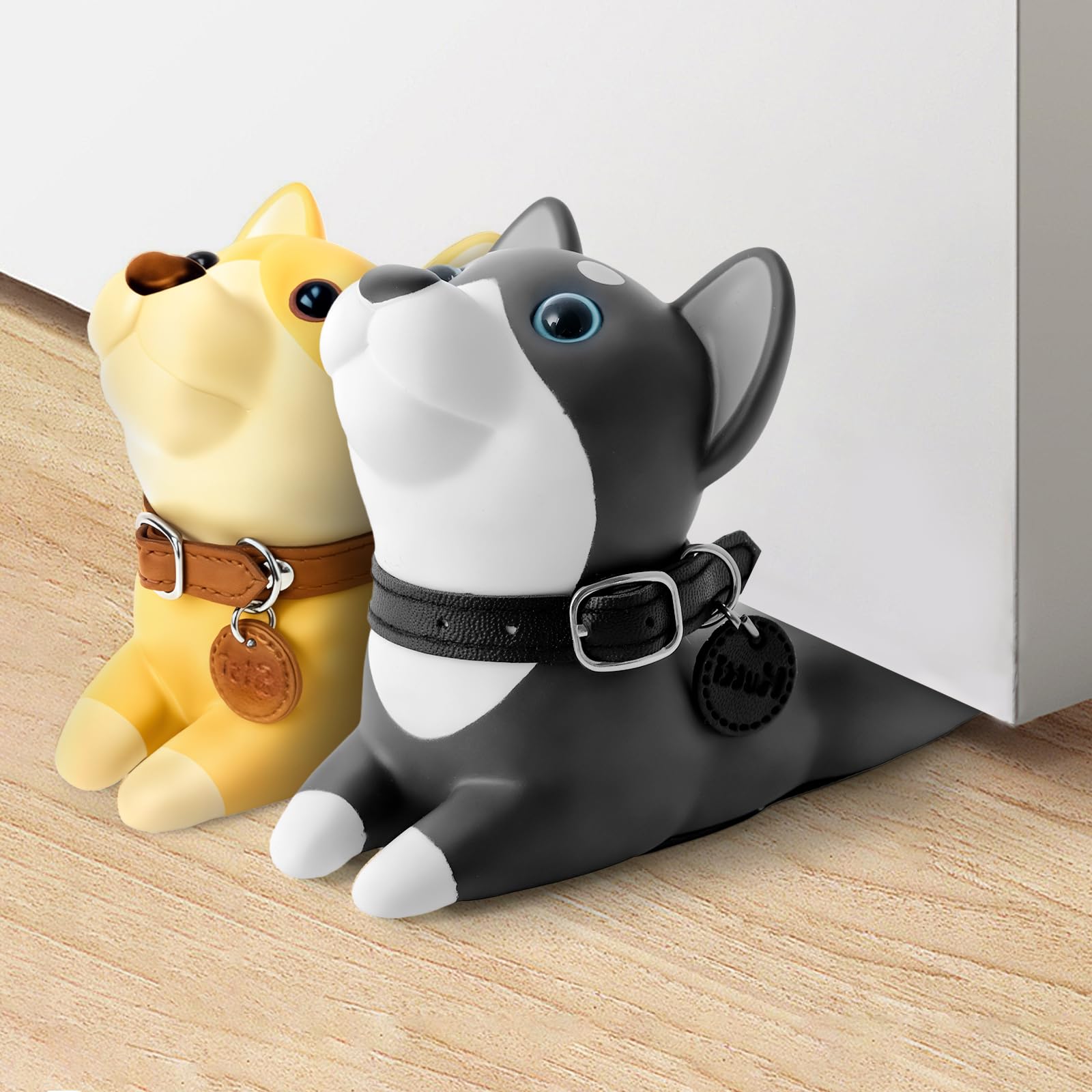 DomeStar Cute Dog Door Stopper, Shiba Inu Door Stop Decorative Animal Doorstop Wedge for Home and Office, Brown