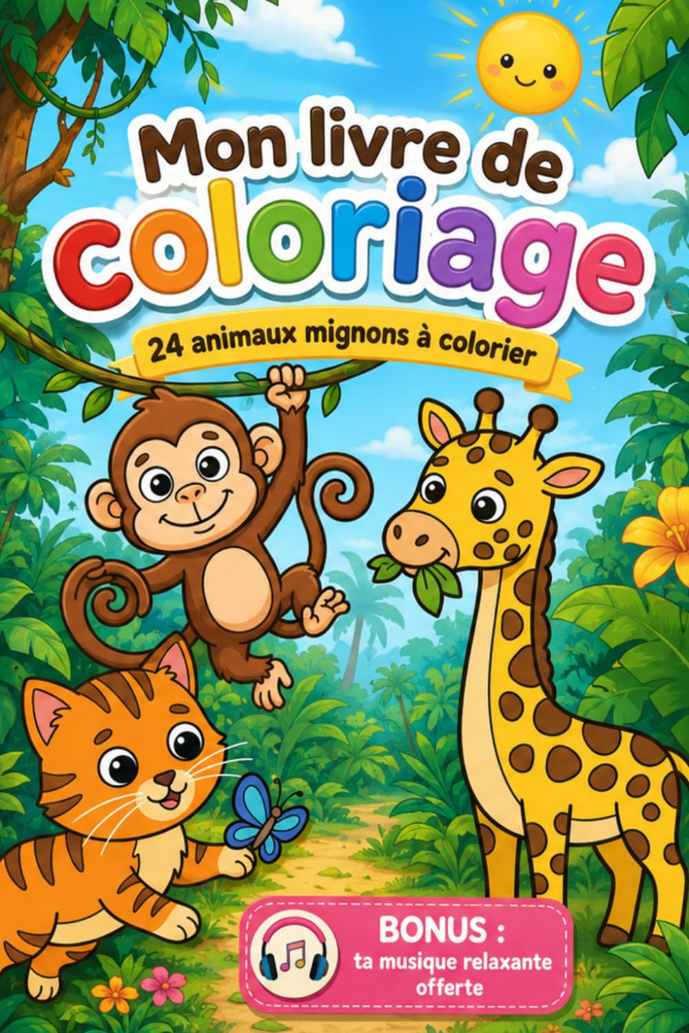 Mon Livre de Coloriage: 24 animaux mignons à colorier