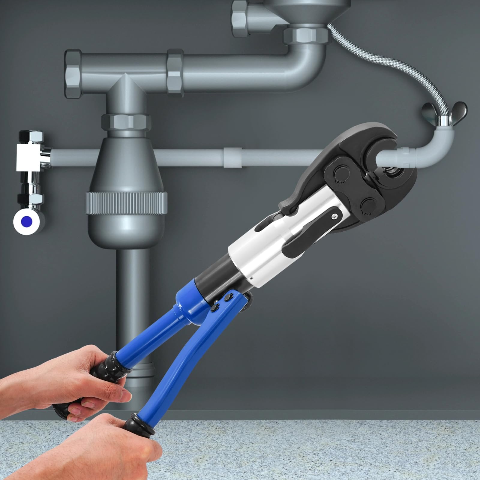 Pince à Sertir Multicouche Tête Pivotante 360 10 T 4 Matrices de 16 à 32 Mm