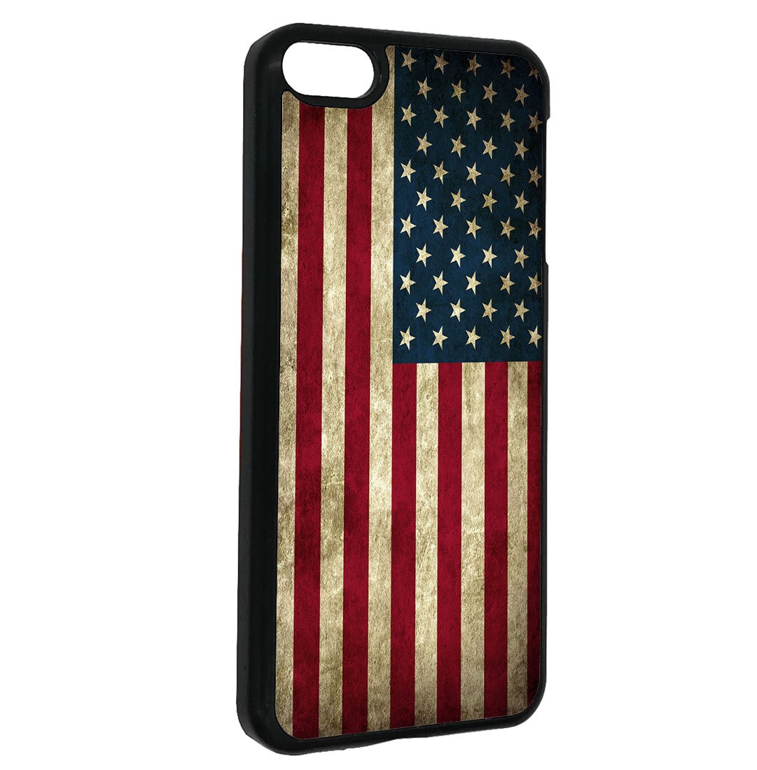 BS-Phone case American Flag iPod Touch 6 Vintage American Flag for iPod Touch 6 (Black Hard Plastic)