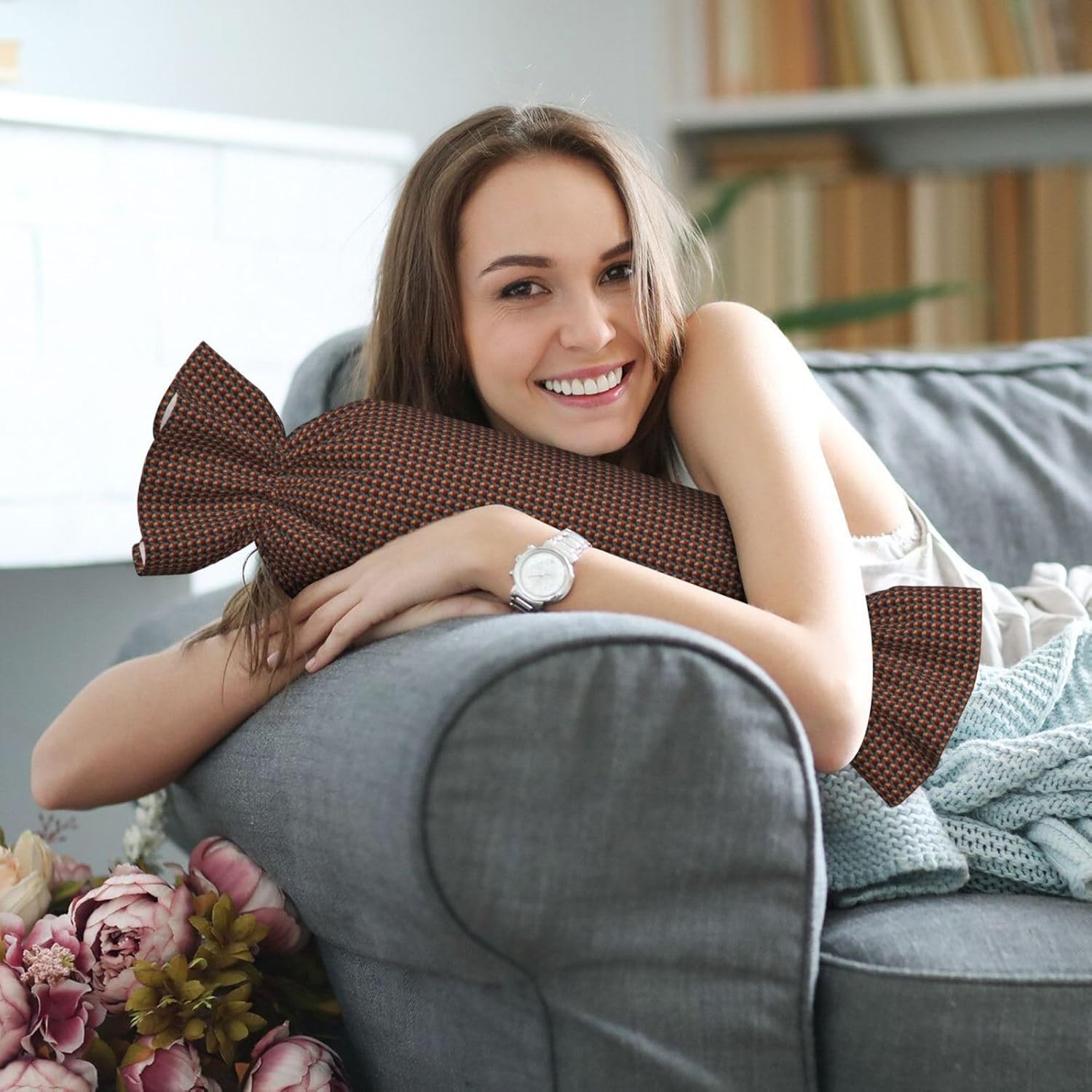 Santa Claus Print Candy Cylindrical Pillow Eco-Friendly Round Bolster Bedroom Travel Versatile Use