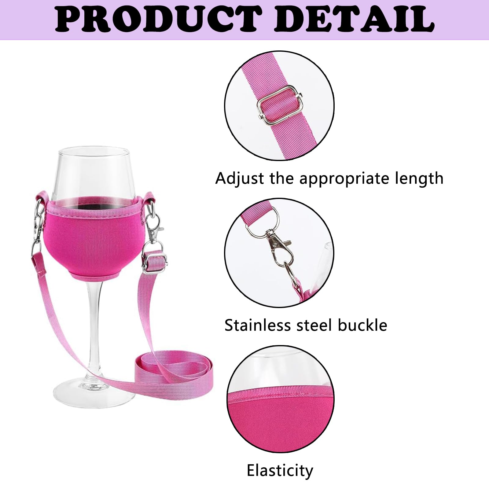 Weinglashalter Zum Umhängen - 2 Stück Neopren Halshalterung Für Camping & Partys