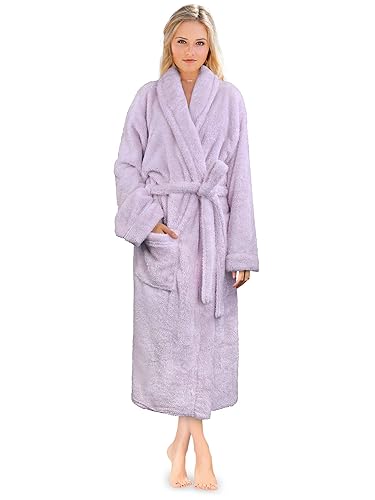 PAVILIA Premium Womens Plush Soft Robe Fluffy, Warm, Fleece Sherpa