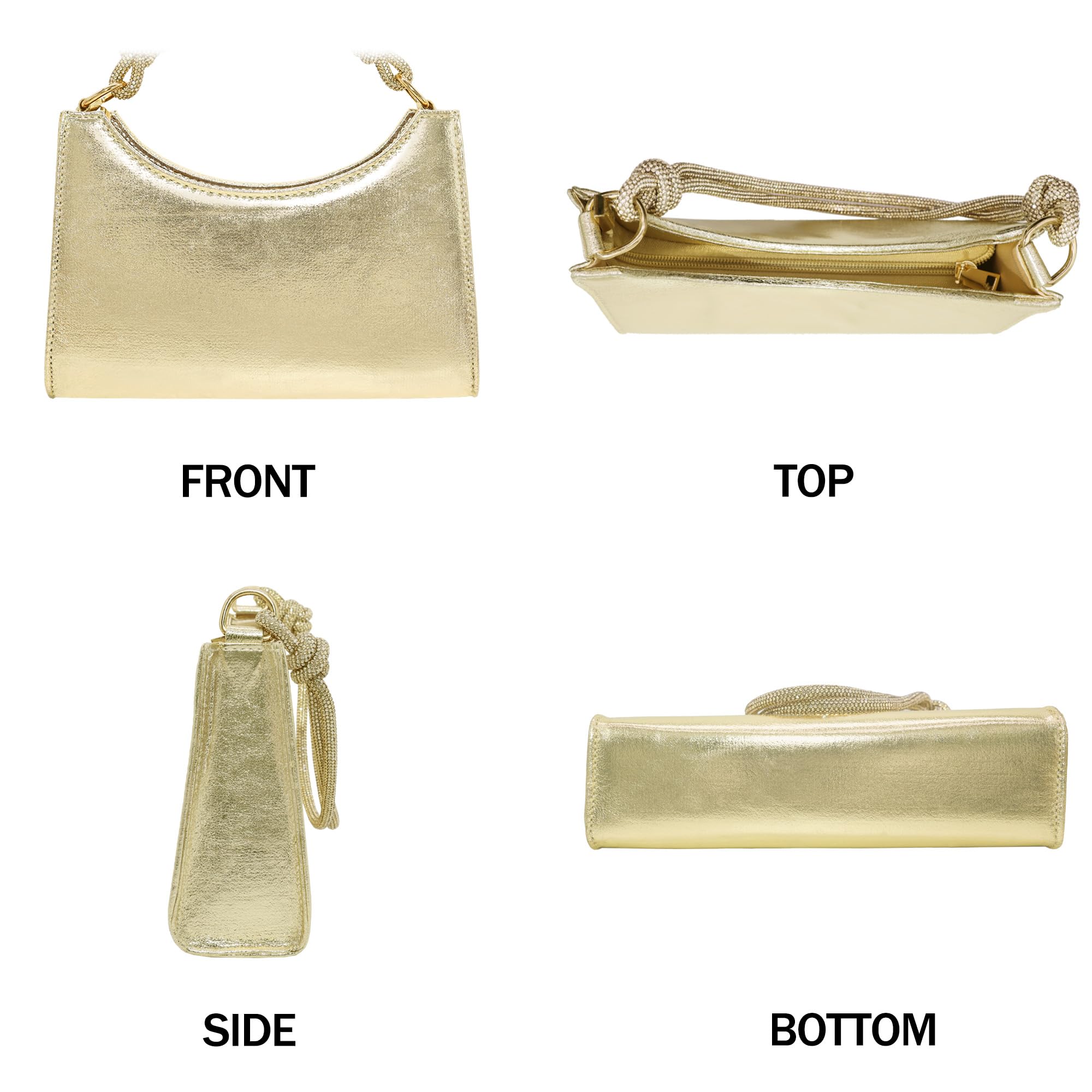 Damen Clutch Elegante Schultertasche Handtasche Hobo Abendtasche Crossbody Clutch mit Glitze Tragegurt