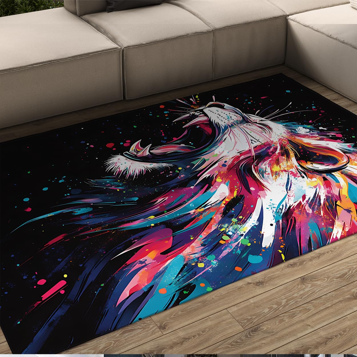 Tapis lavable en machine 200x300 antidérapant graffiti multicolore