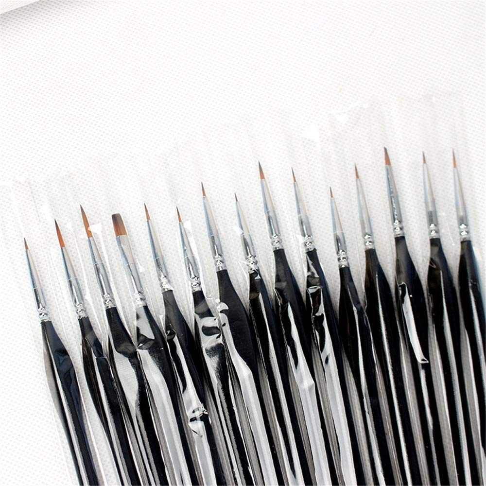 Juegos de Pinceles 15 Piezas Mini Pinturas Cepillo Conjunto Fino Detalle Pincel de for Acrílico Acuarela Pintura Línea Dibujo para Principiantes y Profesionales