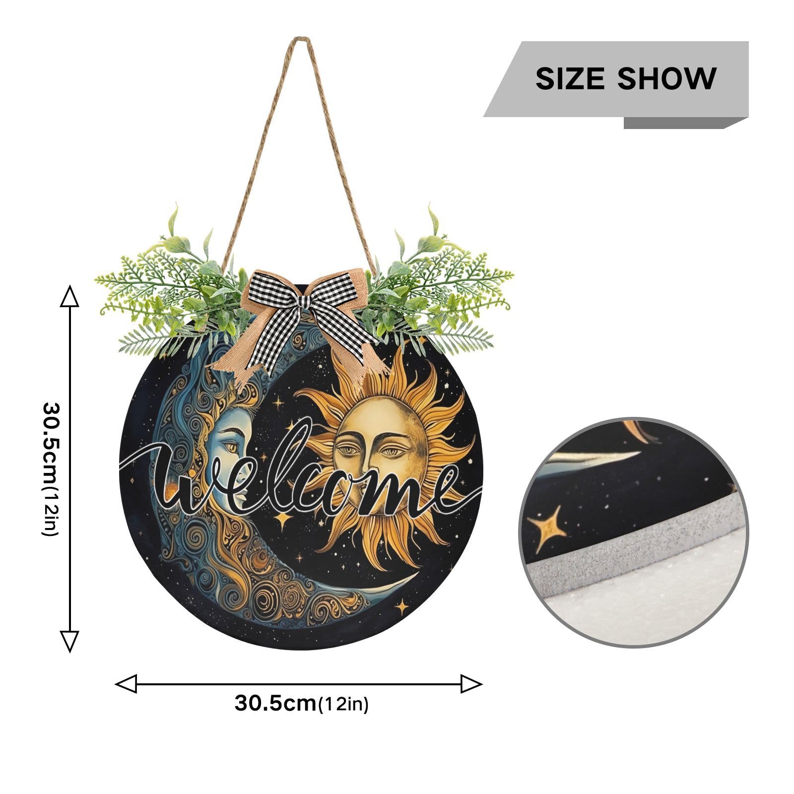 Amazon.com: xigua Watercolor Sun Moon Front Door Decor Welcome