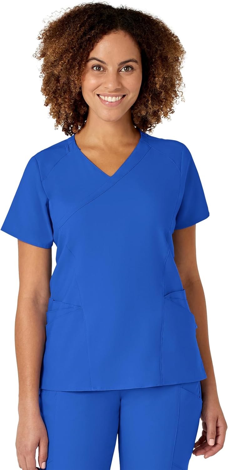 WonderWink Womens Women's Mock Wrap Scrub Top