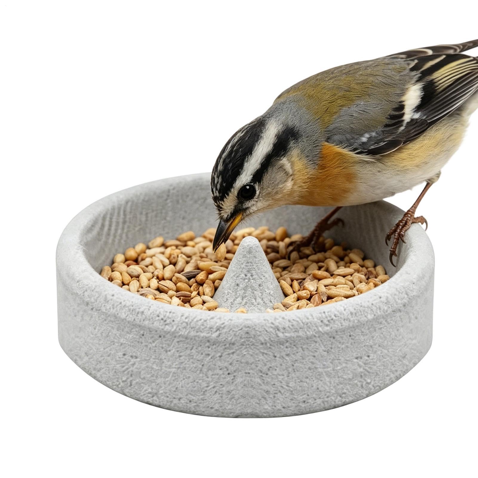 Pumice Bird Feeder, Round Garden Water Bowl Sculpture Outdoor, Weatherproof