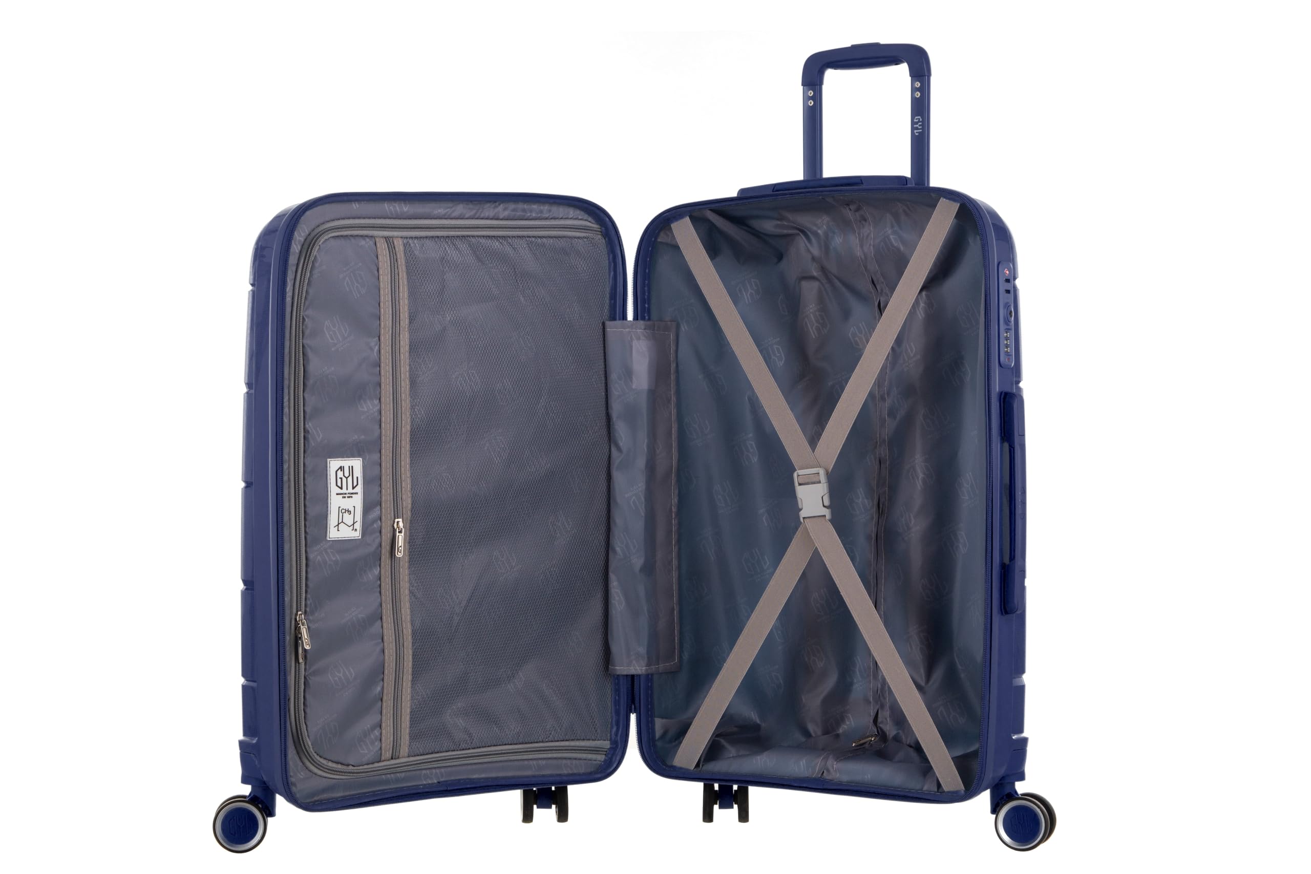 GYL Citadine, Set de 3 Valises Rigides, Taille S (55 cm) - 2,8Kg - 35L, Taille M (65 cm) - 3,8Kg - 65L et Taille L (75 cm) - 4,5Kg - 100L - Polypropylène - Sérrure TSA - Garantie à Vie, Bleu_Klein