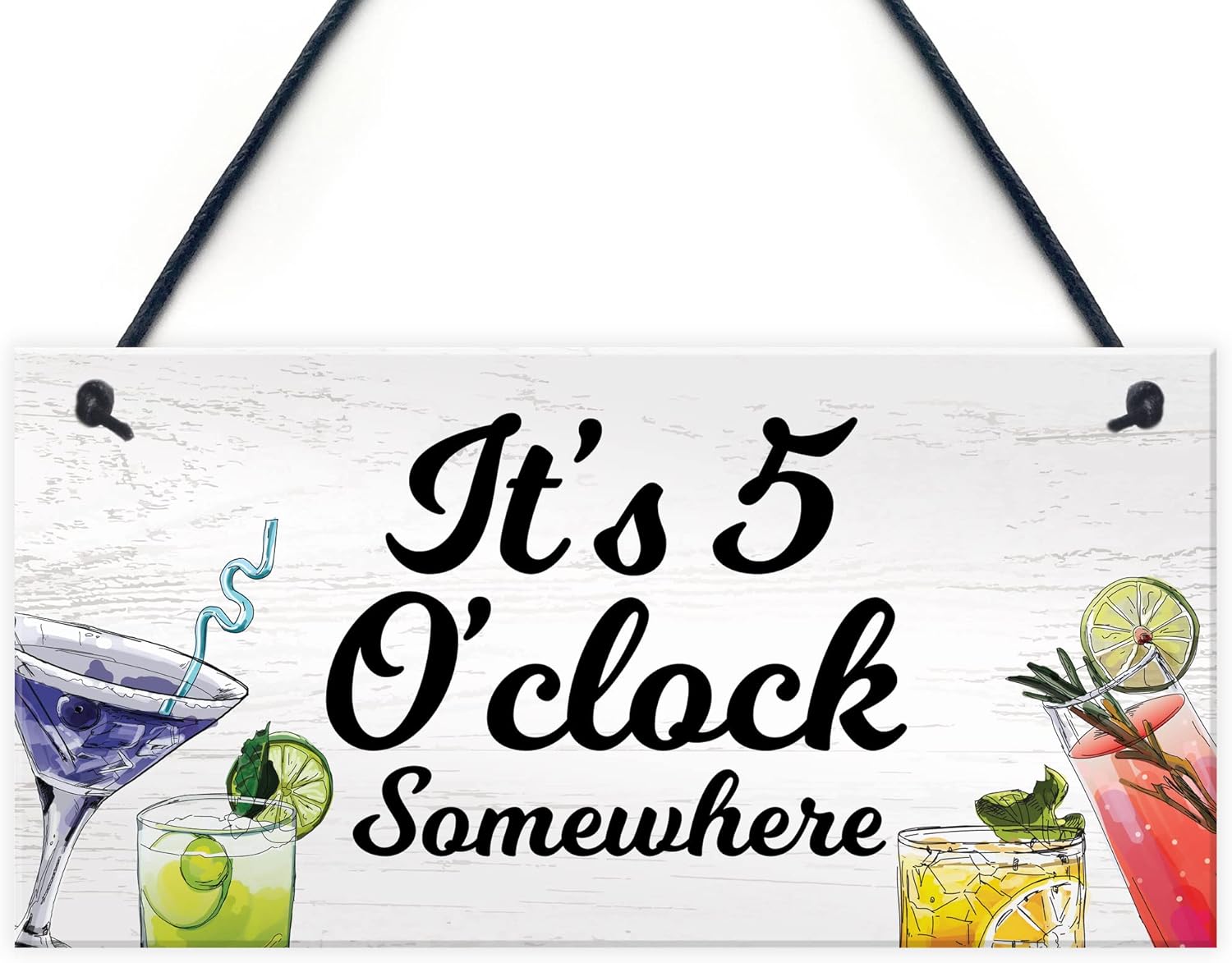 Funny Bar Signs 5 O Clock Somewhere Home Bar Sign Garden Pub Sign Alcohol Gift