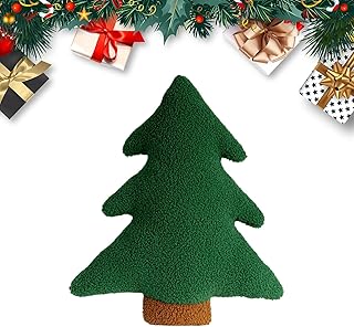 Filvczt Weihnachtskissen | Tannenbaum Plüschkissen Dekokissen - Kuschelkissen Wohnaccessoires Für Festtage Bett Wohnzimmer Auto Hotel