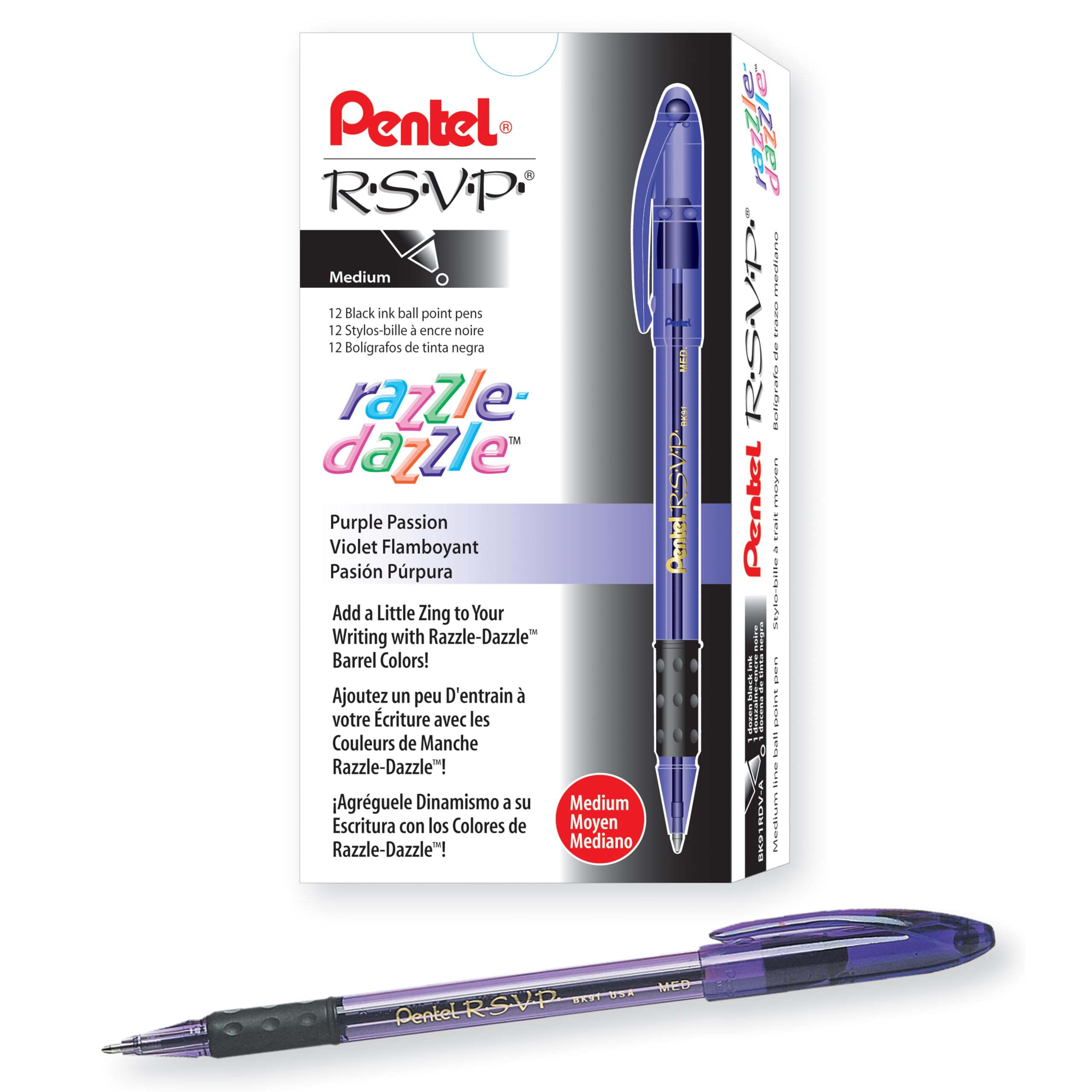 Amazon.com : Pentel RSVP Razzle-Dazzle Ballpoint Pen, (1.0mm