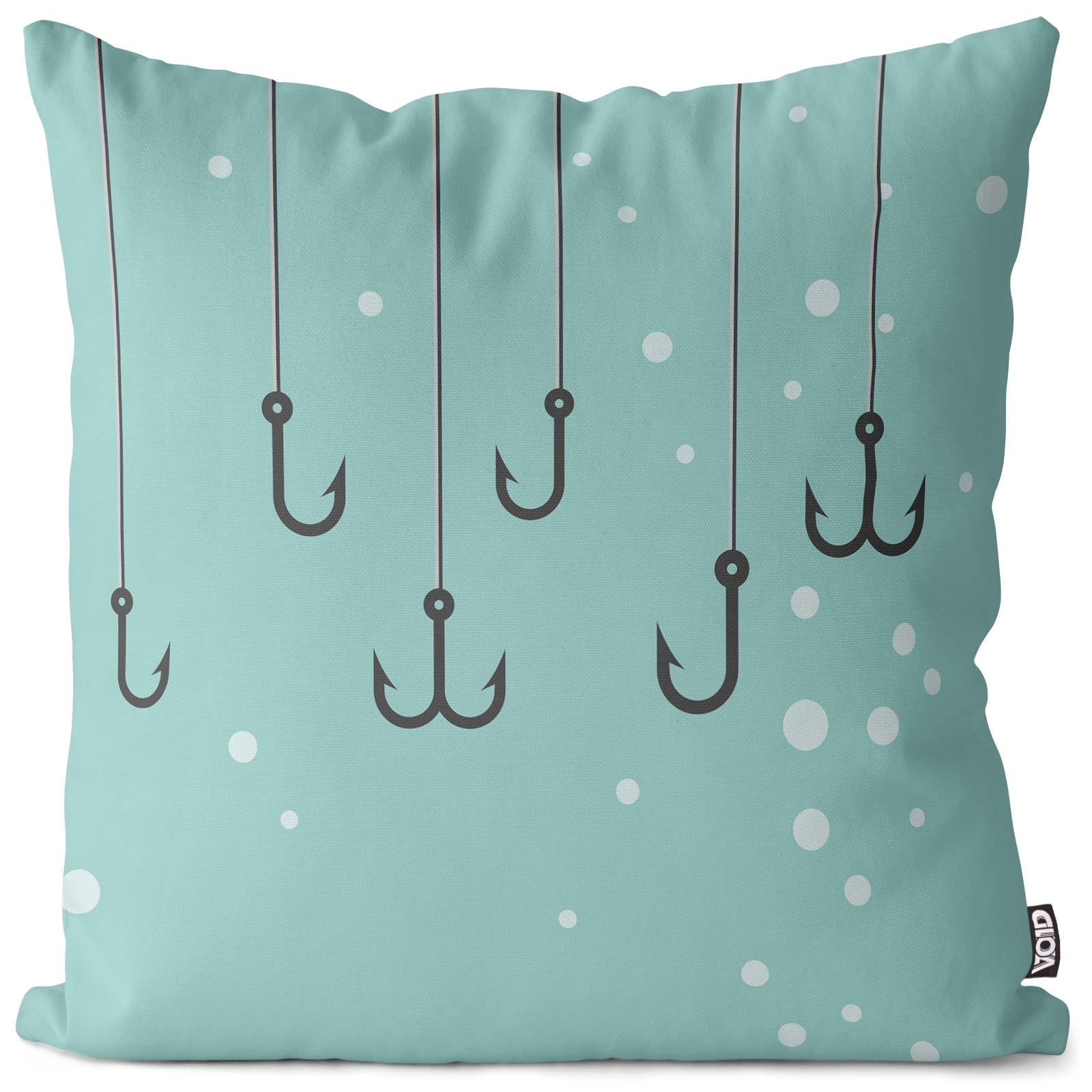 VOID Ami da pesca con pesce pesce, federa per cuscino per divano, soggiorno, decorazione impermeabile, cuscino da giardino, dimensioni: 80 x 80 cm