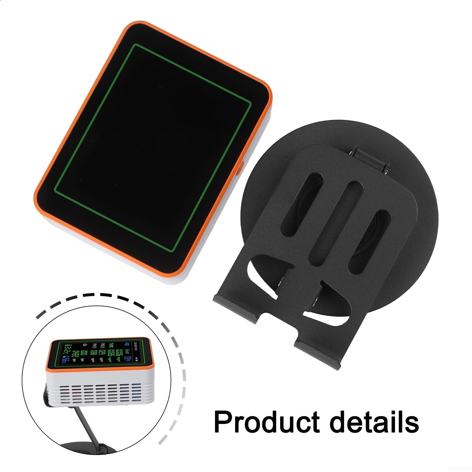Medidor de calidad del aire 12 en 1 PM2.5 PM10 Contador de partículas con alarma, pantalla TFT de 2,8 pulgadas para temperatura humedad AQI TVOC, detector portátil para oficina y hogar, negro
