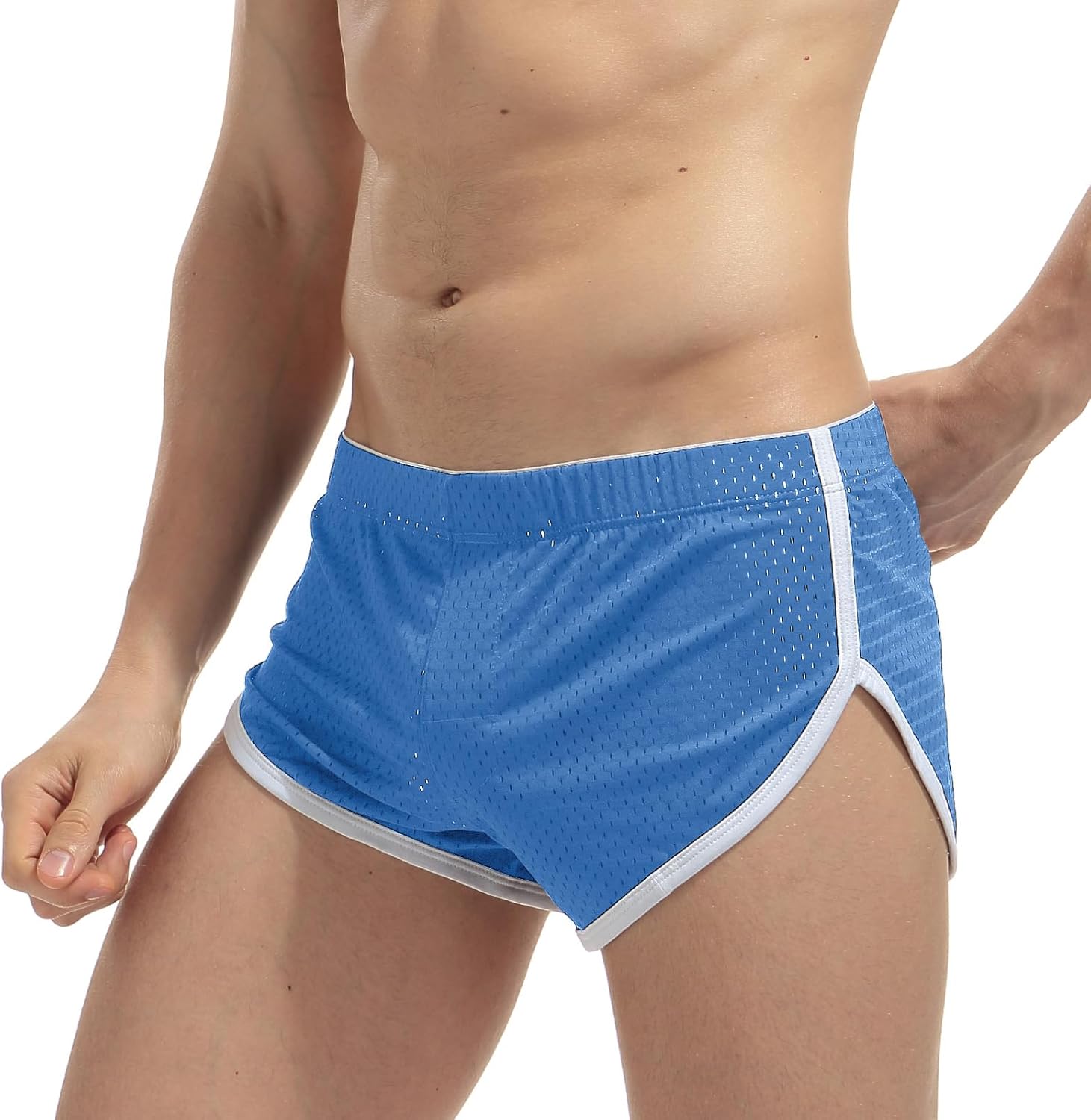 AIMPACT Mens Mesh Booty Shorts 3 Inch Sexy Smooth Lounge Active Shorts Ranger Panties