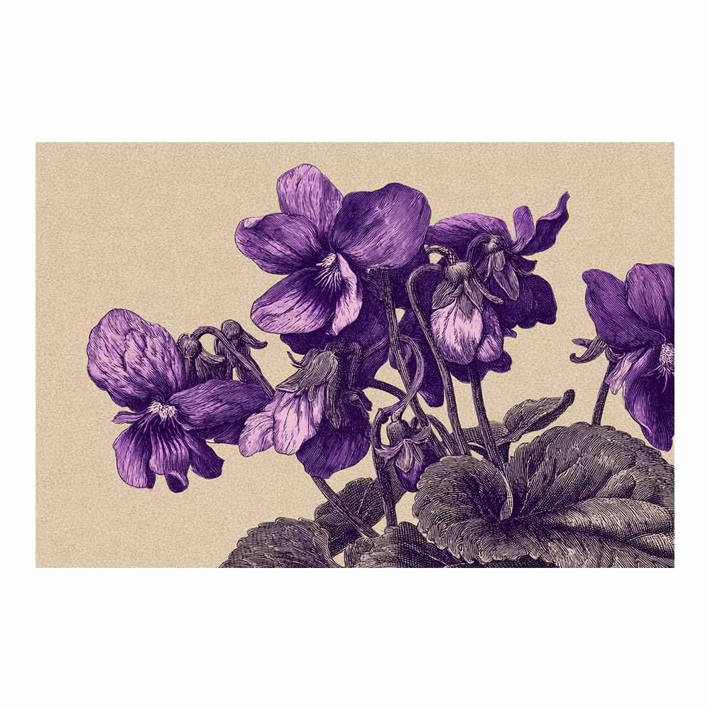 ZAMAEIU Landscape Wall Art Line-drawn blossomss Modern Canvas Print On Artwork, Suitable for living room, bedroom, for Kids Room Decoretc.(Purple;)-30x50cm Unframed