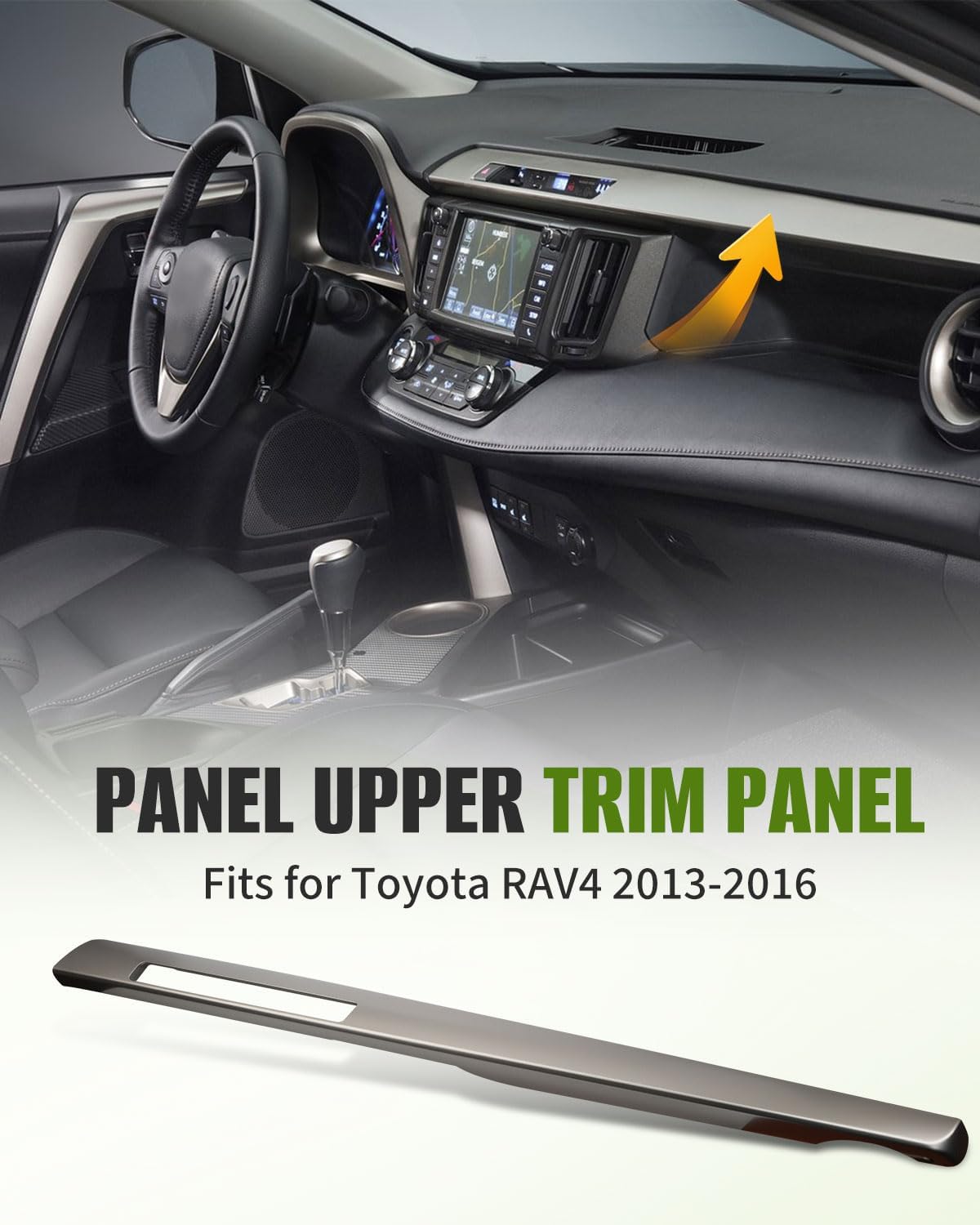 Center Instrument Dash Cluster Finish Panel Passenger Side Fit for Toyota RAV4 2013 2014 2015 Dashboard Bezel Trim Molding Cover Replace 55412-0R030 55412-42070